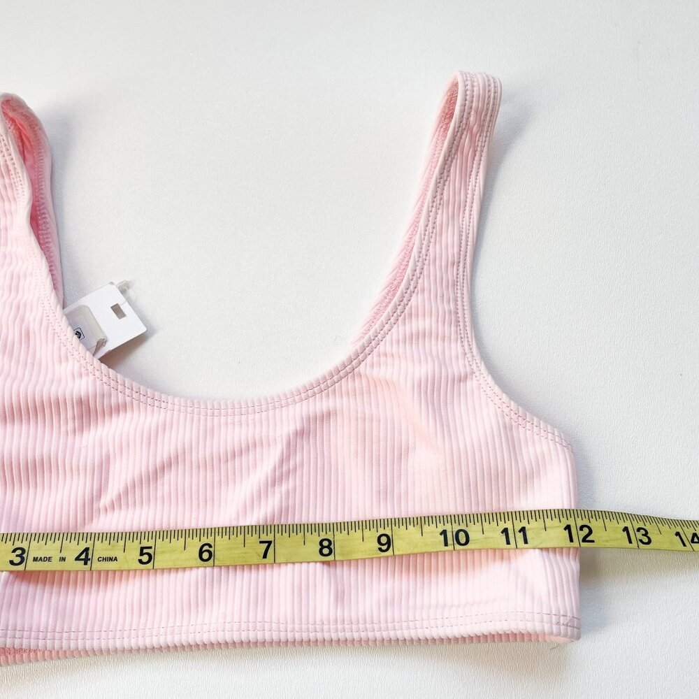 Frankies Bikinis Connor Ribbed Scoop Bikini Top Love Pink Size Small NEW NWT - Picture 6 of 7